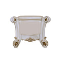 Vendome Bench, Synthetic Leather & Antique Pearl Finish Bd01522 Antique White Pu Leather