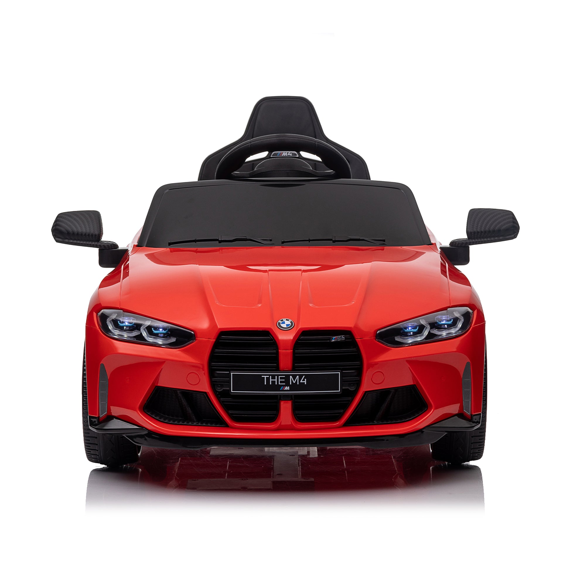 Bmw M4 12V Kids Ride On Toy Car 2.4G W Parents Remote Control,Three Speed Adjustable,Power Display, Usb,Mp3 ,Bluetooth,Led Light,Story,A Handle With Wheels And A Pull, Easy To Carry Red Polyethylene