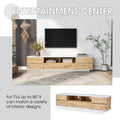 Modern Tv Stand For Tvs Up To 80''Media Console With Multi Functional Storage, Entertainment Center With Door Rebound Device, Tv Cabinet For Living Room,Bedroom White Natural Primary Living Space 70 79 Inches 70 79 Inches 75 Inches Mdf Metal