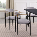 Modern Contemporary 5Pc Dining Set Black Sintered Stone Table And Gray Chairs Fabric Upholstered Stylish Furniture Black Gray Seats 4 Dining Room 60 Inches Contemporary,Modern,Ultra Modern Rectangular Dining Table With Chair Sintered Stone