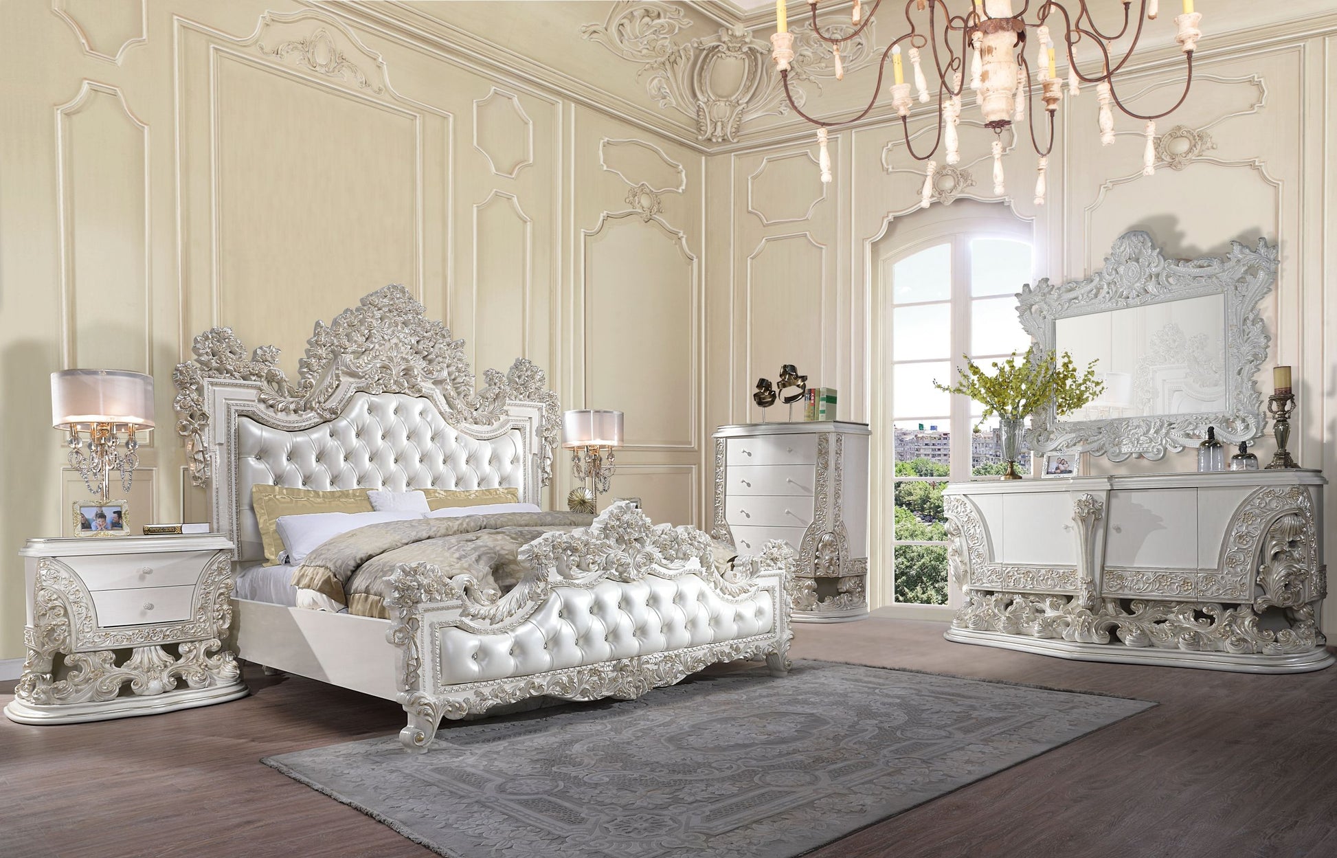 Adara Nightstand Antique White Finish Bd01249 Antique White Mdf