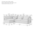 Modular L Shaped Corner Sofa, Movable Chaise Facing Left Right, Beige Cotton Linen 90.9 Inches Beige Foam Cotton Linen 3 Seat