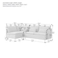 Modular L Shaped Corner Sofa, Movable Chaise Facing Left Right, Grey Cotton Linen 90.9 Inches Grey Foam Cotton Linen 3 Seat