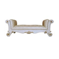 Vendome Bench, Synthetic Leather & Antique Pearl Finish Bd01522 Antique White Pu Leather