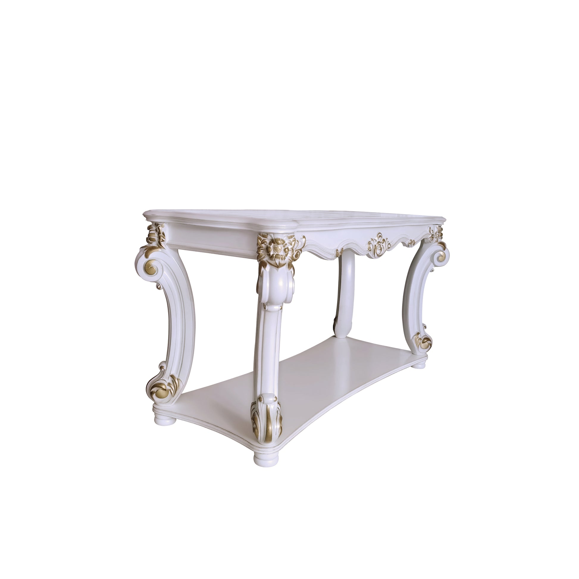 Vendome Sofa Table, Antique Pearl Finish Lv01528 Antique White Wood