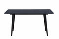 Modern Contemporary 5Pc Dining Set Black Sintered Stone Table And Blue Chairs Fabric Upholstered Stylish Furniture Black Blue Seats 4 Dining Room 60 Inches Contemporary,Modern,Ultra Modern Rectangular Dining Table With Chair Sintered Stone