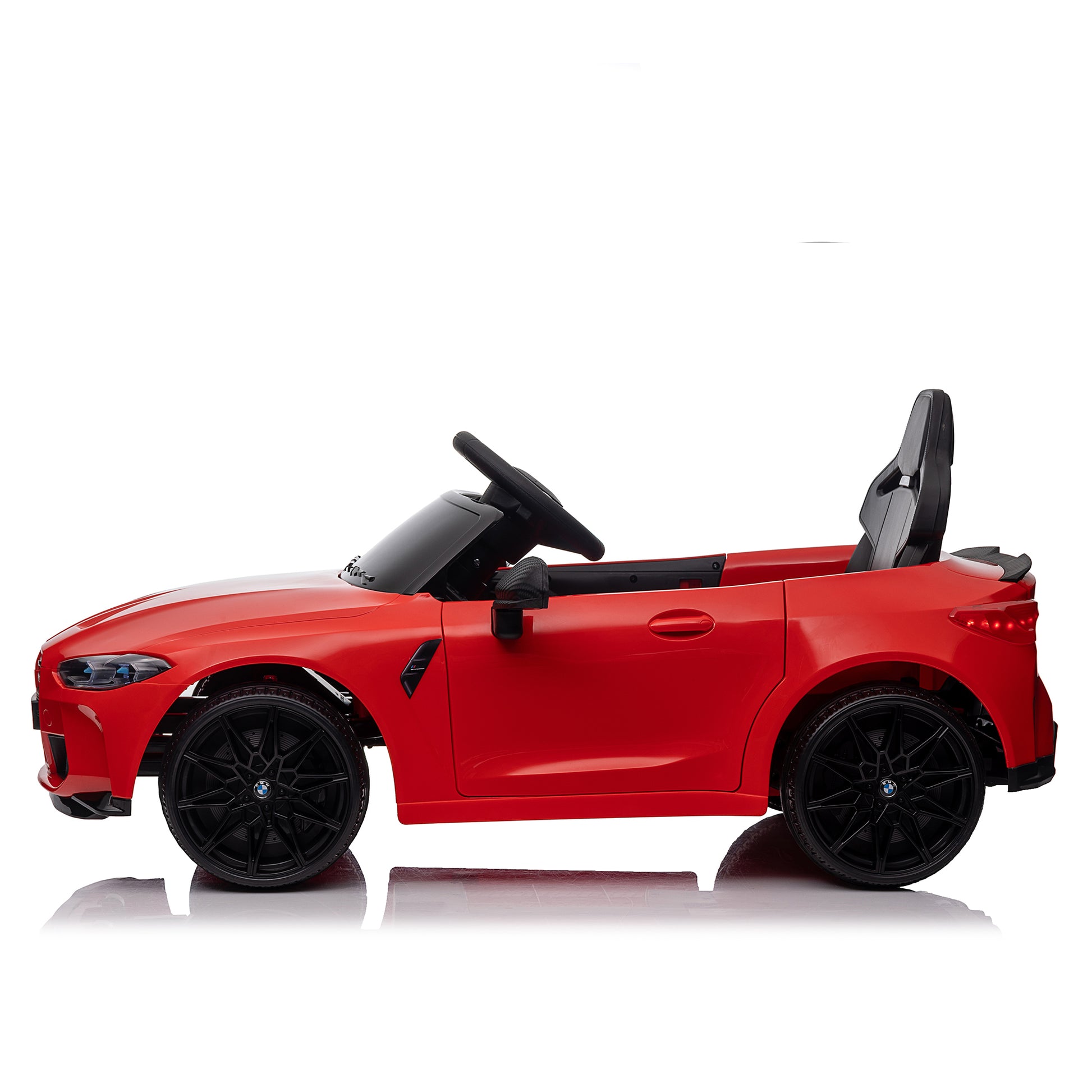 Bmw M4 12V Kids Ride On Toy Car 2.4G W Parents Remote Control,Three Speed Adjustable,Power Display, Usb,Mp3 ,Bluetooth,Led Light,Story,A Handle With Wheels And A Pull, Easy To Carry Red Polyethylene