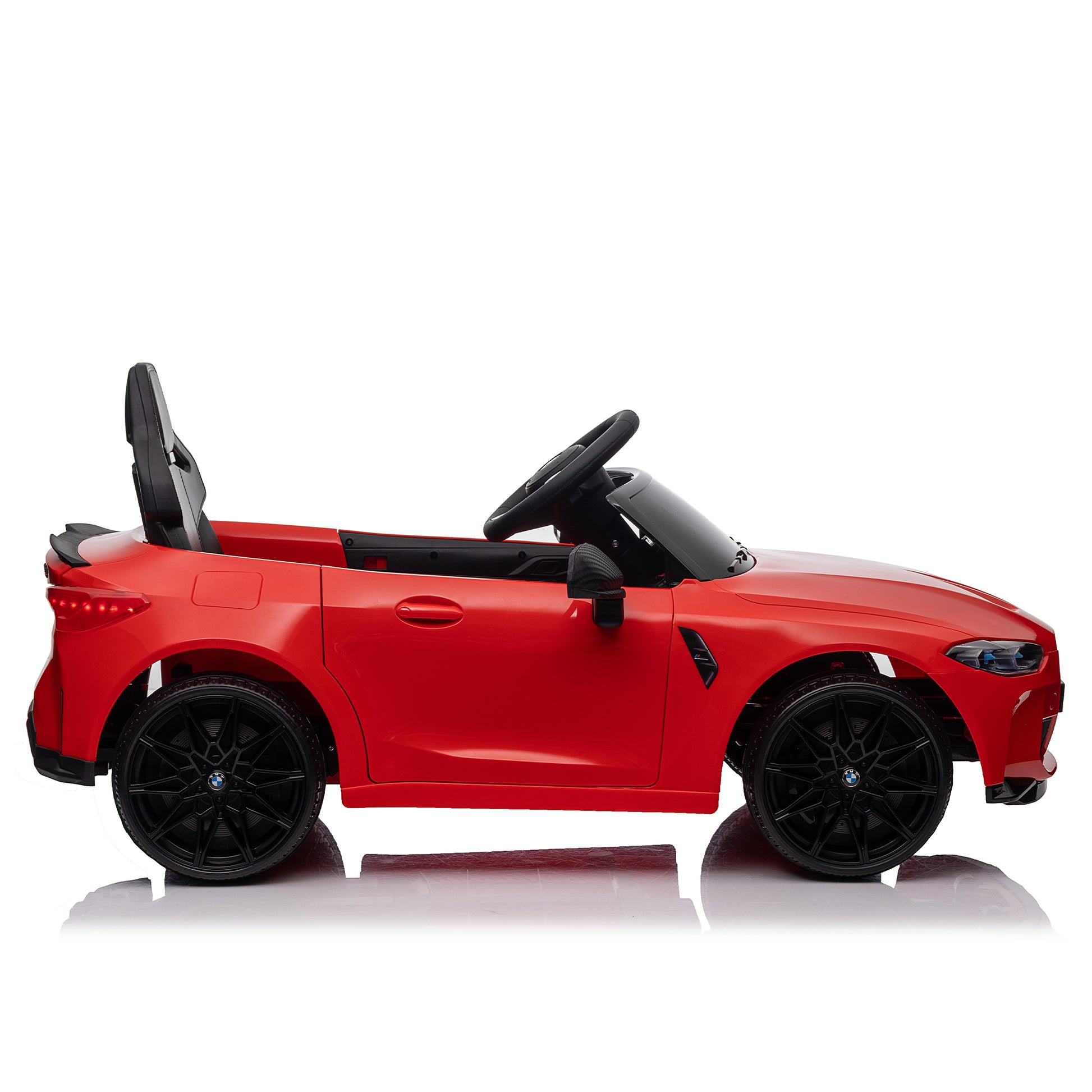 Bmw M4 12V Kids Ride On Toy Car 2.4G W Parents Remote Control,Three Speed Adjustable,Power Display, Usb,Mp3 ,Bluetooth,Led Light,Story,A Handle With Wheels And A Pull, Easy To Carry Red Polyethylene