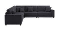 Oversized Length117.2''*Width 117.2'' Modular Sectional Sofa Couches Set ,Corduroy Upholstered Deep Seat Comfy Sofa For Living Room,Dark Gray Dark Gray Light Brown Polyester Wood Primary Living Space Medium Soft Cushion Back Modern Square Arms Wood 5