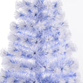 5Ft Tall Pre Lit Douglas Fir Artificial Christmas Tree With Realistic Branches, Multi Color Led Lights, Fiber Optics And 180 Tips White Blue Antique Blue Abs