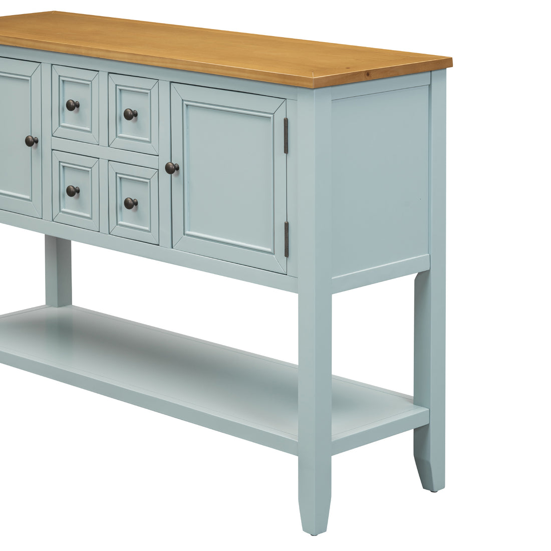 Cambridge Series Large Storage Vintage Console Table With Four Small Drawers And Bottom Shelf For Living Rooms, Entrances And Kitchens Lime White, Old Sku: Wf190263Aak Lime White Solid Wood Mdf