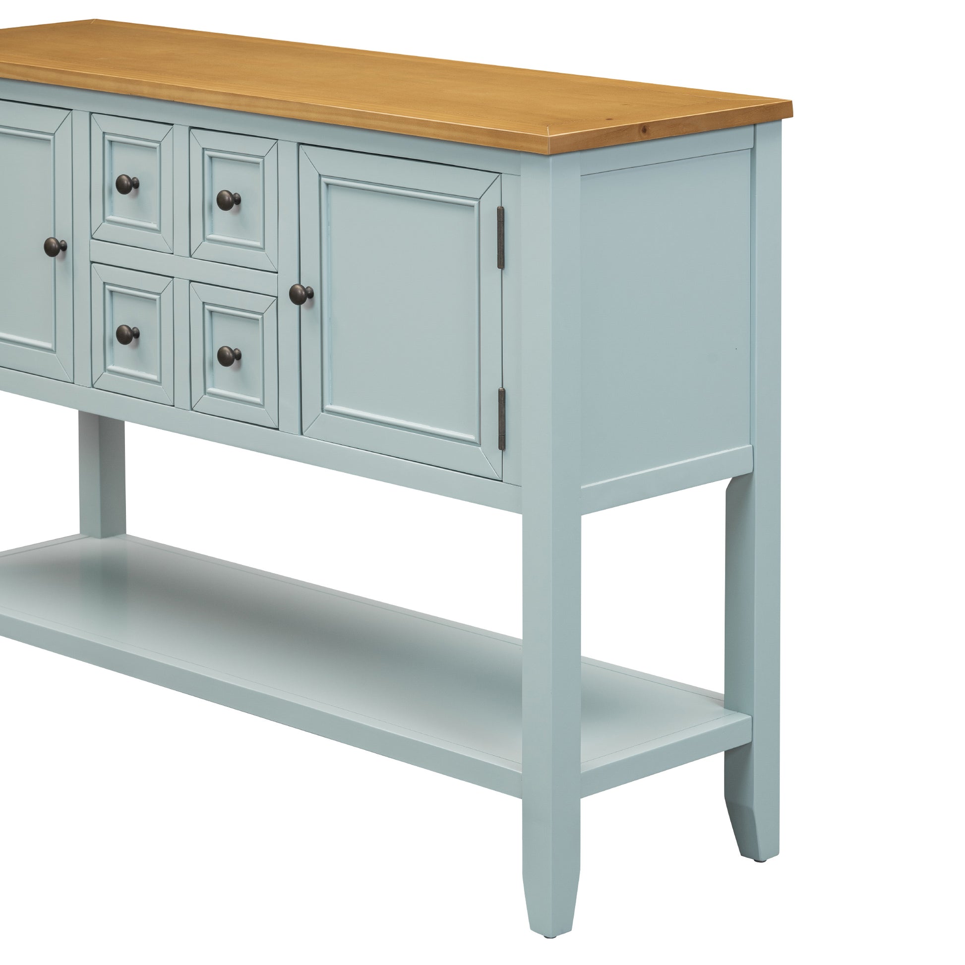 Cambridge Series Large Storage Vintage Console Table With Four Small Drawers And Bottom Shelf For Living Rooms, Entrances And Kitchens Lime White, Old Sku: Wf190263Aak Lime White Solid Wood Mdf