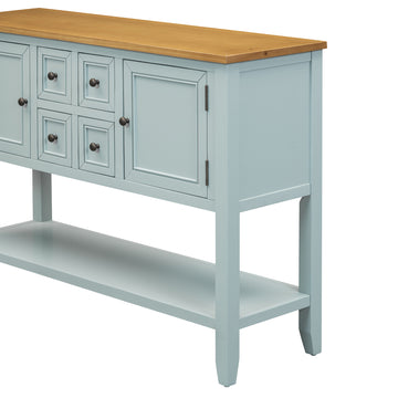 Cambridge Series Large Storage Vintage Console Table With Four Small Drawers And Bottom Shelf For Living Rooms, Entrances And Kitchens Lime White, Old Sku: Wf190263Aak Lime White Solid Wood Mdf