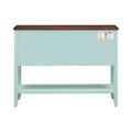 Cambridge Series Large Storage Vintage Console Table With Four Small Drawers And Bottom Shelf For Living Rooms, Entrances And Kitchens Retro Blue, Old Sku: Wf190263Aac Retro Blue Solid Wood Mdf