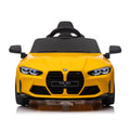 Bmw M4 12V Kids Ride On Toy Car 2.4G W Parents Remote Control,Three Speed Adjustable,Power Display, Usb,Mp3 ,Bluetooth,Led Light,Story,A Handle With Wheels And A Pull, Easy To Carry Yellow Polyethylene