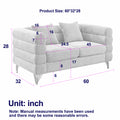 60Inch Oversized 2 Seater Sectional Sofa, Living Room Comfort Fabric Sectional Sofa Deep Seating Sectional Sofa, Soft Sitting With 2 Pillows For Living Room, Bedroom, Office, Black Teddy W834S00030 Black Primary Living Space American Design Foam Fabric 2