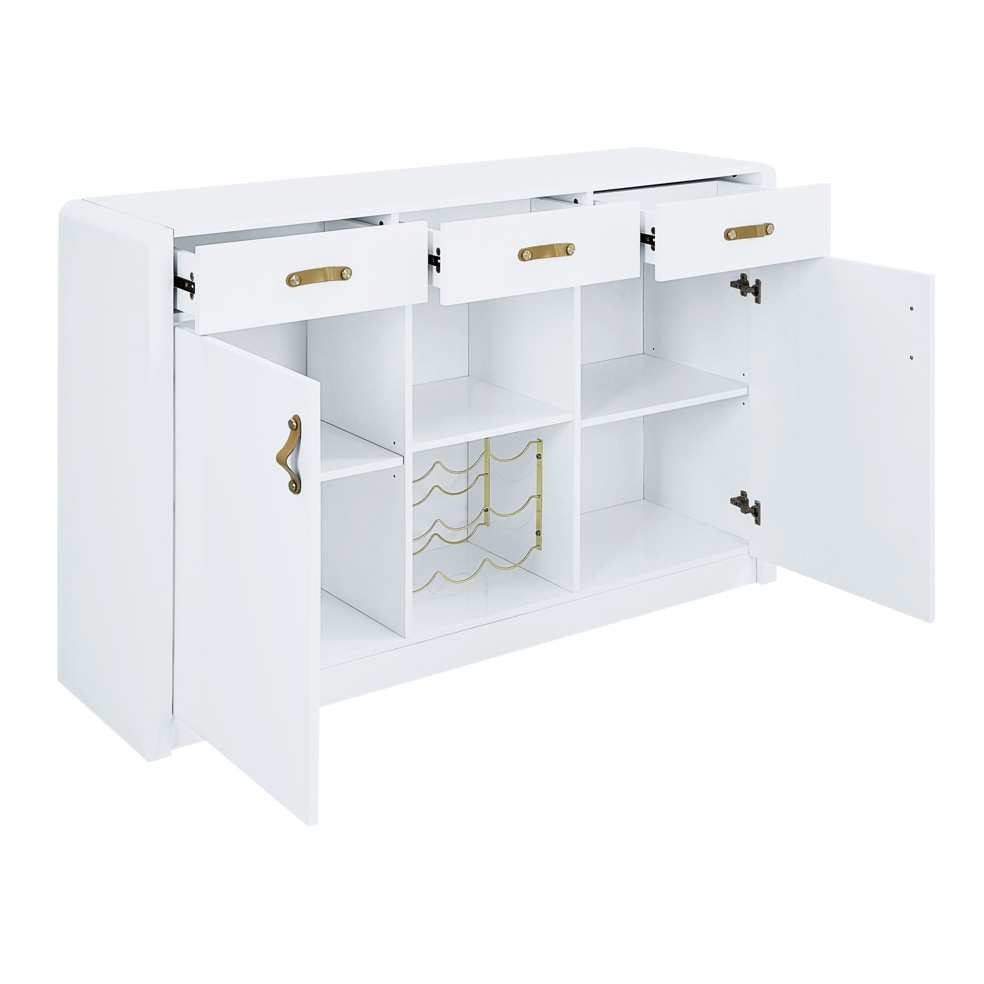 Paxley Server, White High Gloss Finish Dn01612 White Mdf