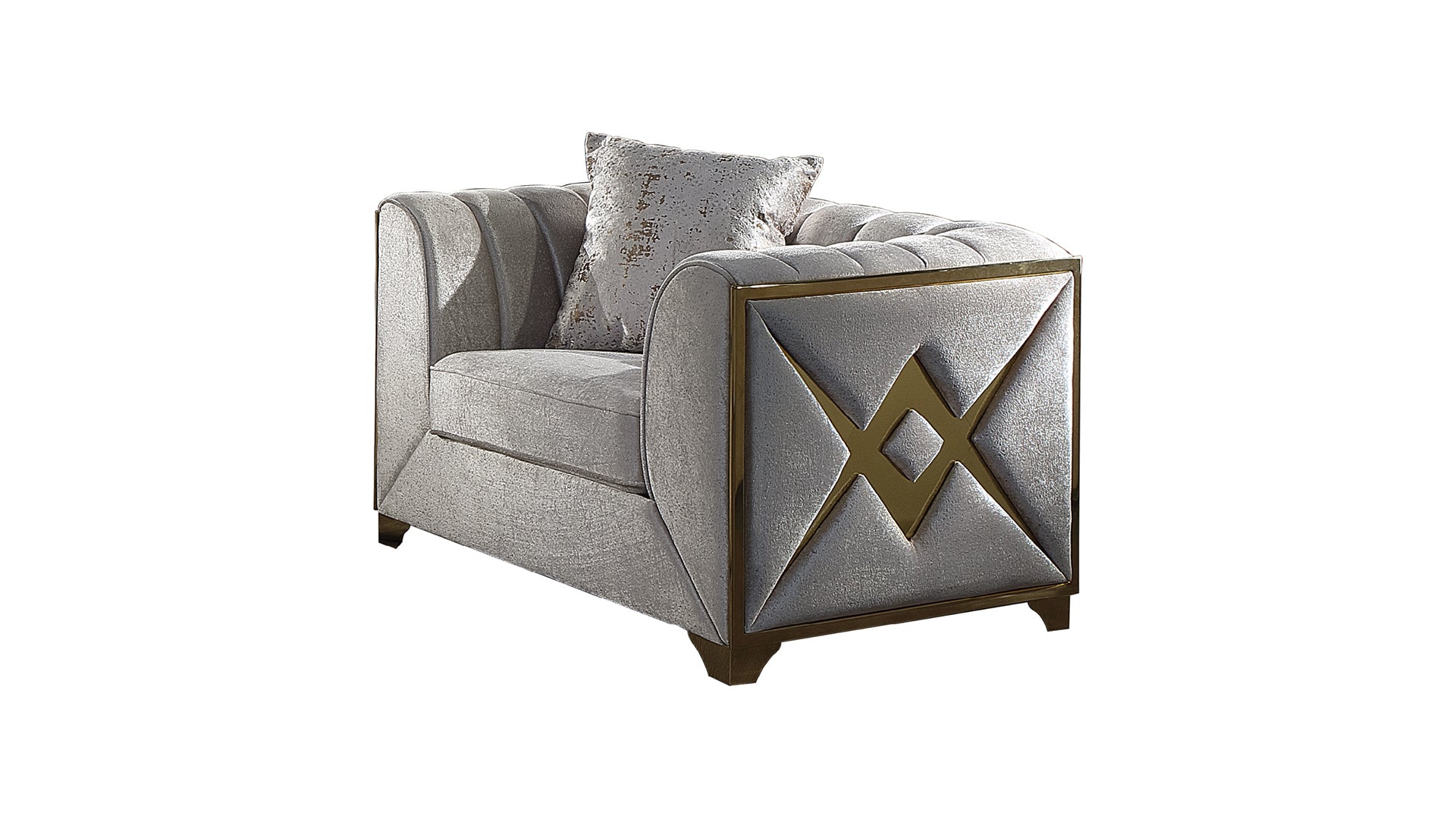 Velencia Modern Style Chair In Cream Cream Primary Living Space Modern Upholstered Wood