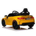 Bmw M4 12V Kids Ride On Toy Car 2.4G W Parents Remote Control,Three Speed Adjustable,Power Display, Usb,Mp3 ,Bluetooth,Led Light,Story,A Handle With Wheels And A Pull, Easy To Carry Yellow Polyethylene