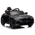 Bmw M4 12V Kids Ride On Toy Car 2.4G W Parents Remote Control,Three Speed Adjustable,Power Display, Usb,Mp3 ,Bluetooth,Led Light,Story,A Handle With Wheels And A Pull, Easy To Carry Black Polyethylene