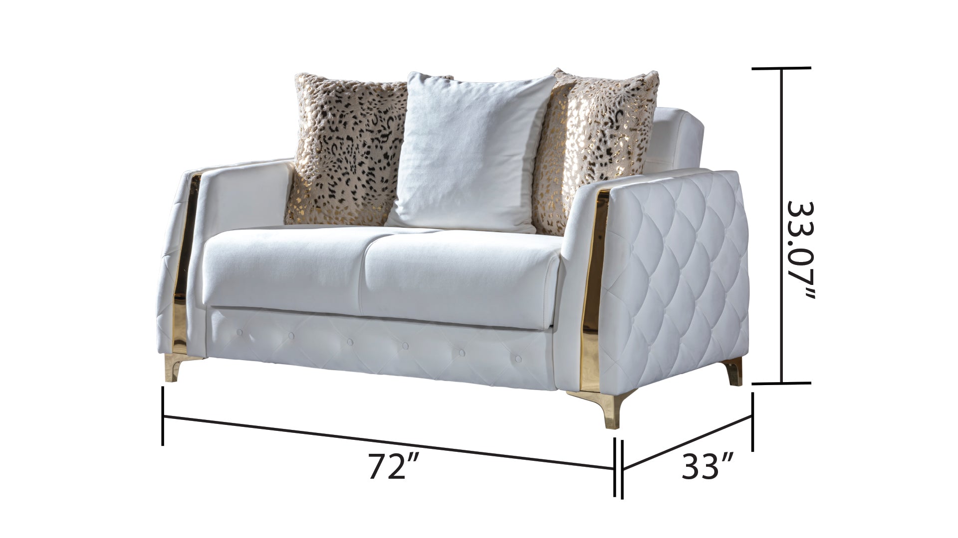 Lust Modern Style Loveseat In Off White Off White Wood Primary Living Space Modern Upholstered Wood