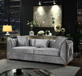 Velencia 3Pc Modern Living Room Set In Silver Silver Wood Primary Living Space Modern Upholstered Wood 6 Seat