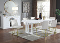 Paxley Dining Table, White High Gloss Finish Dn01610 White Mdf