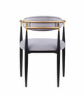 Modern Contemporary 5Pc Dining Set Black Sintered Stone Table And Gray Chairs Fabric Upholstered Stylish Furniture Black Gray Seats 4 Dining Room 60 Inches Contemporary,Modern,Ultra Modern Rectangular Dining Table With Chair Sintered Stone