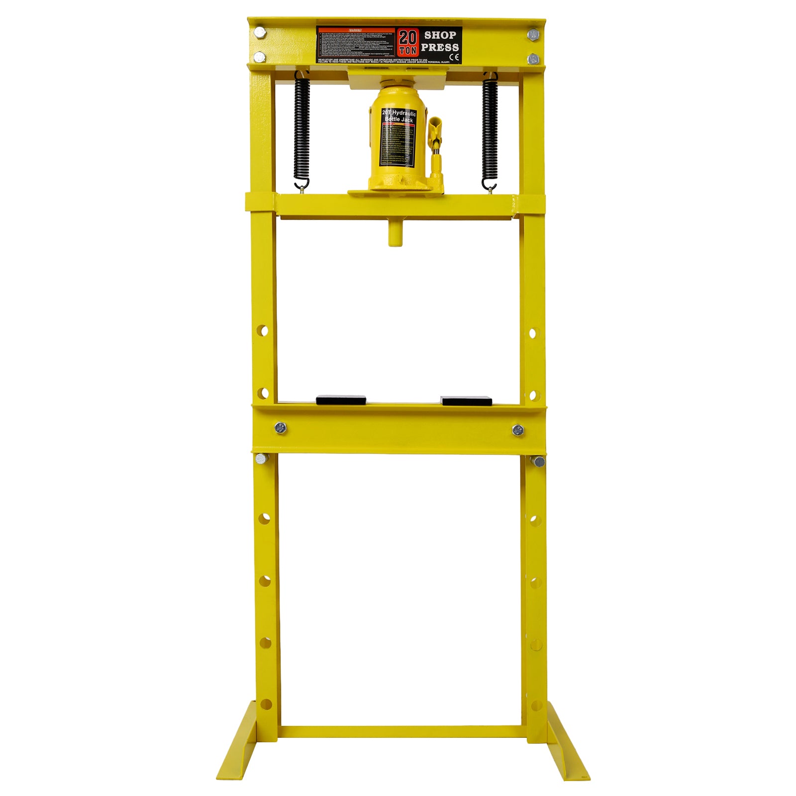 20 Ton Bottle Jack Shop Press, Bend, Straighten, Or Press Parts, Install Bearings, U Joints, Bushings, Ball Joints, And Pulleys,Yellow Yellow Steel