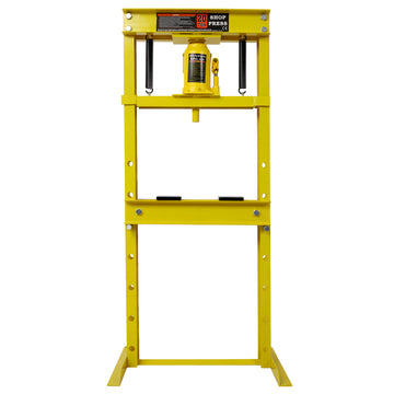 20 Ton Bottle Jack Shop Press, Bend, Straighten, Or Press Parts, Install Bearings, U Joints, Bushings, Ball Joints, And Pulleys,Yellow Yellow Steel