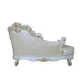 Vendome Chaise W 2 Pillows, Synthetic Leather & Antique Pearl Finish Bd01523 Antique White Pu Leather