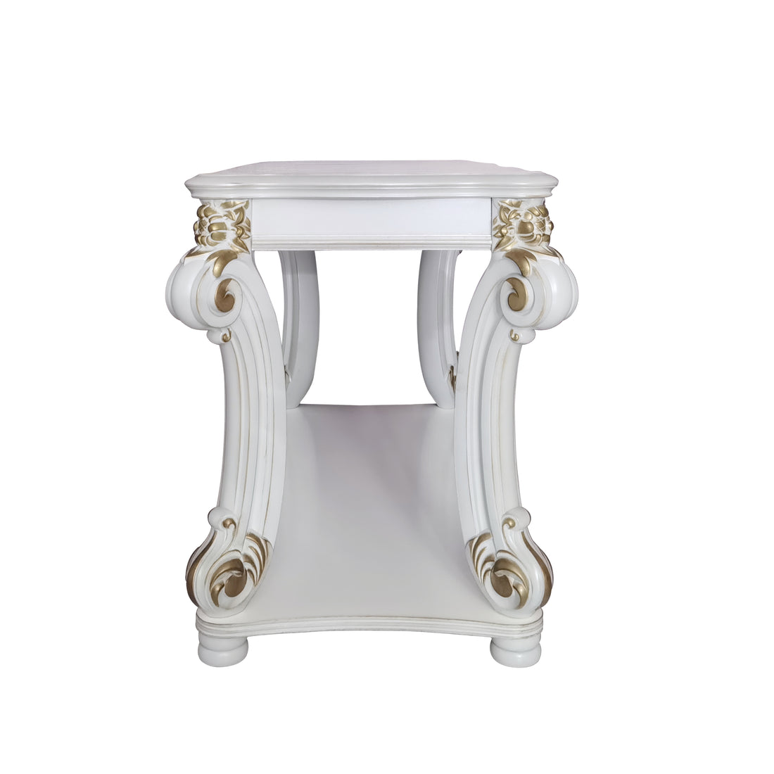 Vendome Sofa Table, Antique Pearl Finish Lv01528 Antique White Wood