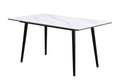 Modern Contemporary 5Pc Dining Set White Sintered Stone Table And Blue Chairs Fabric Upholstered Stylish Furniture White Blue Seats 4 Dining Room 60 Inches Contemporary,Modern,Ultra Modern Rectangular Dining Table With Chair Sintered Stone