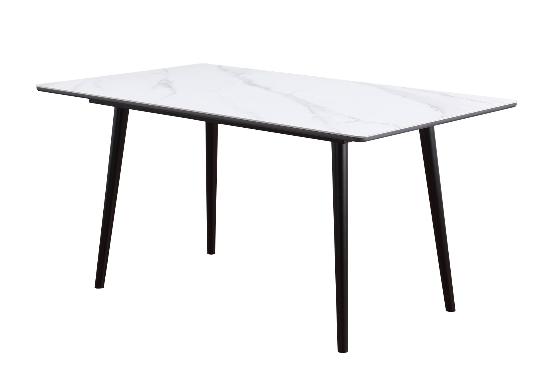 Modern Contemporary 5Pc Dining Set White Sintered Stone Table And Blue Chairs Fabric Upholstered Stylish Furniture White Blue Seats 4 Dining Room 60 Inches Contemporary,Modern,Ultra Modern Rectangular Dining Table With Chair Sintered Stone