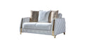 Lust Modern Style Loveseat In Off White Off White Wood Primary Living Space Modern Upholstered Wood