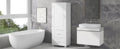 Tall Bathroom Storage Cabinet, Freestanding Storage Cabinet With Two Drawers And Adjustable Shelf, Mdf Board With Painted Finish, White White Mdf