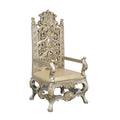 Danae Arm Chair Set 2 Pu, Champagne & Gold Finish Dn01199 Gold Solid Wood Mdf