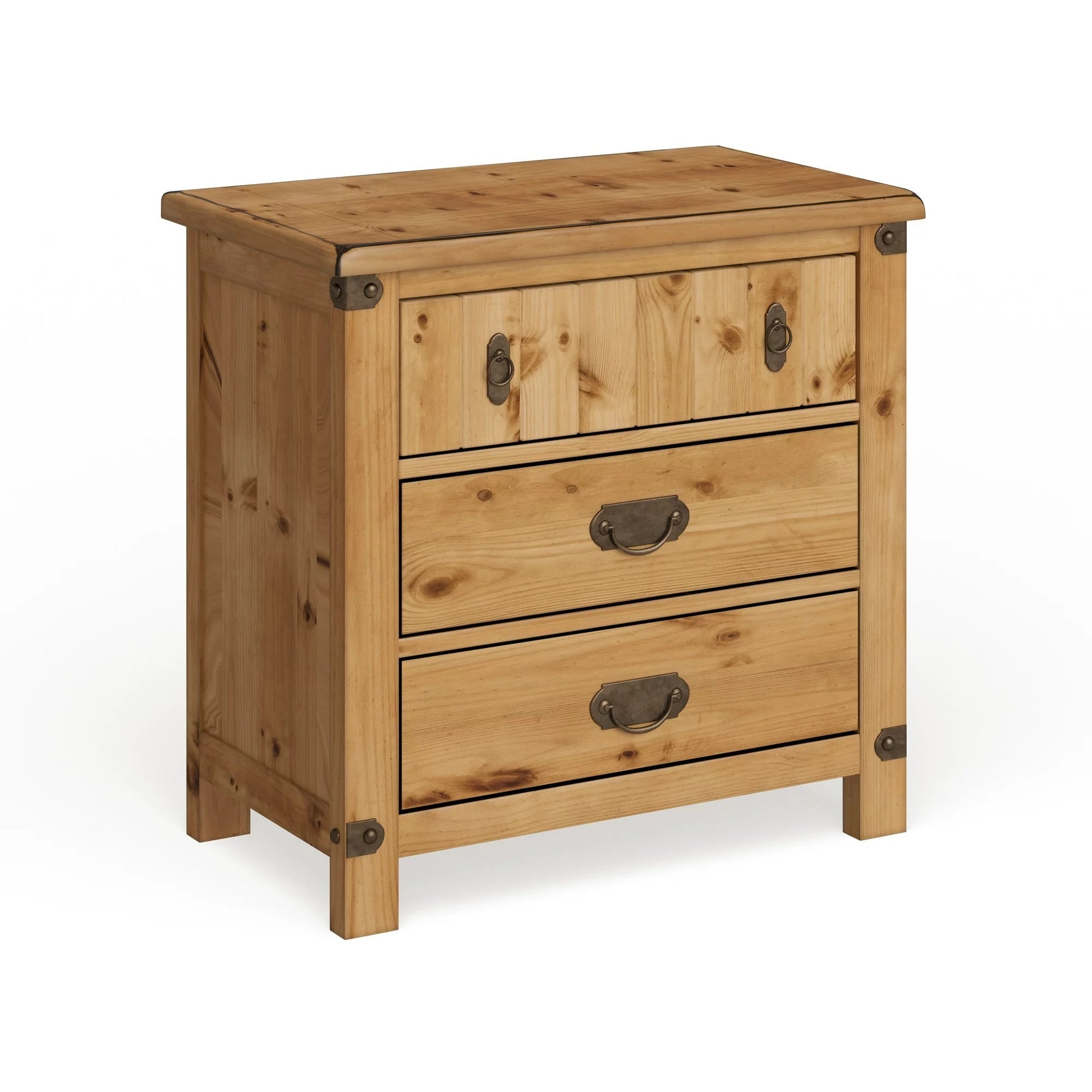 Cottage Style Weathered Elm 1Pc Nightstand Ball Bearing Metal Glide Usb Charger Power Outlet In Night Stand Top Drawer Bedroom Bedside Table Natural 3 Drawers Bedroom Bedside Cabinet Contemporary,Modern,Transitional Usb Port Solid Wood