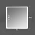 36X36 Inch Led Bathroom Mirror Vanity Mirrors With Front Lights Wall Mounted Anti Fog Frameless Make Up Mirror With Light 5 Mm Copper Free Silver Mirror Horizontal Or Vertical Silver Glass