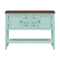 Cambridge Series Large Storage Vintage Console Table With Four Small Drawers And Bottom Shelf For Living Rooms, Entrances And Kitchens Retro Blue, Old Sku: Wf190263Aac Retro Blue Solid Wood Mdf