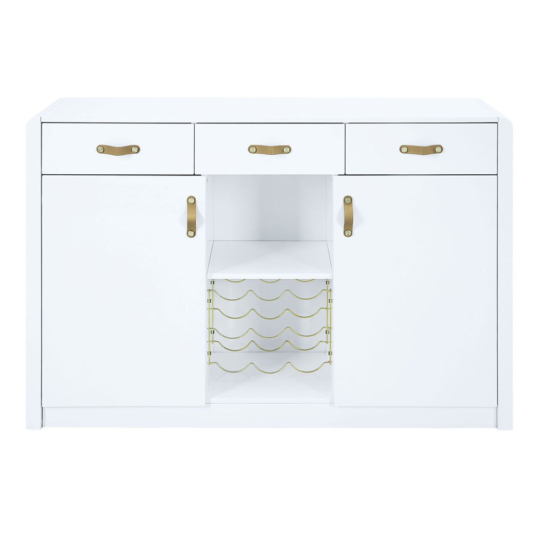 Paxley Server, White High Gloss Finish Dn01612 White Mdf