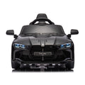 Bmw M4 12V Kids Ride On Toy Car 2.4G W Parents Remote Control,Three Speed Adjustable,Power Display, Usb,Mp3 ,Bluetooth,Led Light,Story,A Handle With Wheels And A Pull, Easy To Carry Black Polyethylene