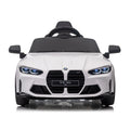 Bmw M4 12V Kids Ride On Toy Car 2.4G W Parents Remote Control,Three Speed Adjustable,Power Display, Usb,Mp3 ,Bluetooth,Led Light,Story,A Handle With Wheels And A Pull, Easy To Carry White Polyethylene