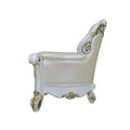 Vendome Chaise W 2 Pillows, Synthetic Leather & Antique Pearl Finish Bd01523 Antique White Pu Leather
