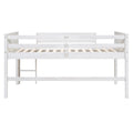 Wood Twin Size Loft Bed With Hanging Clothes Racks, White Box Spring Not Required Twin White Wood Bedroom Solid Wood Mdf