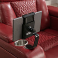 270 Degree Swivel Pu Leather Power Recliner Individual Seat Home Theater Recliner With Comforable Backrest, Tray Table, Phone Holder, Cup Holder, Usb Port, Hidden Arm Storage For Living Room, Red Red Foam Pu Leather