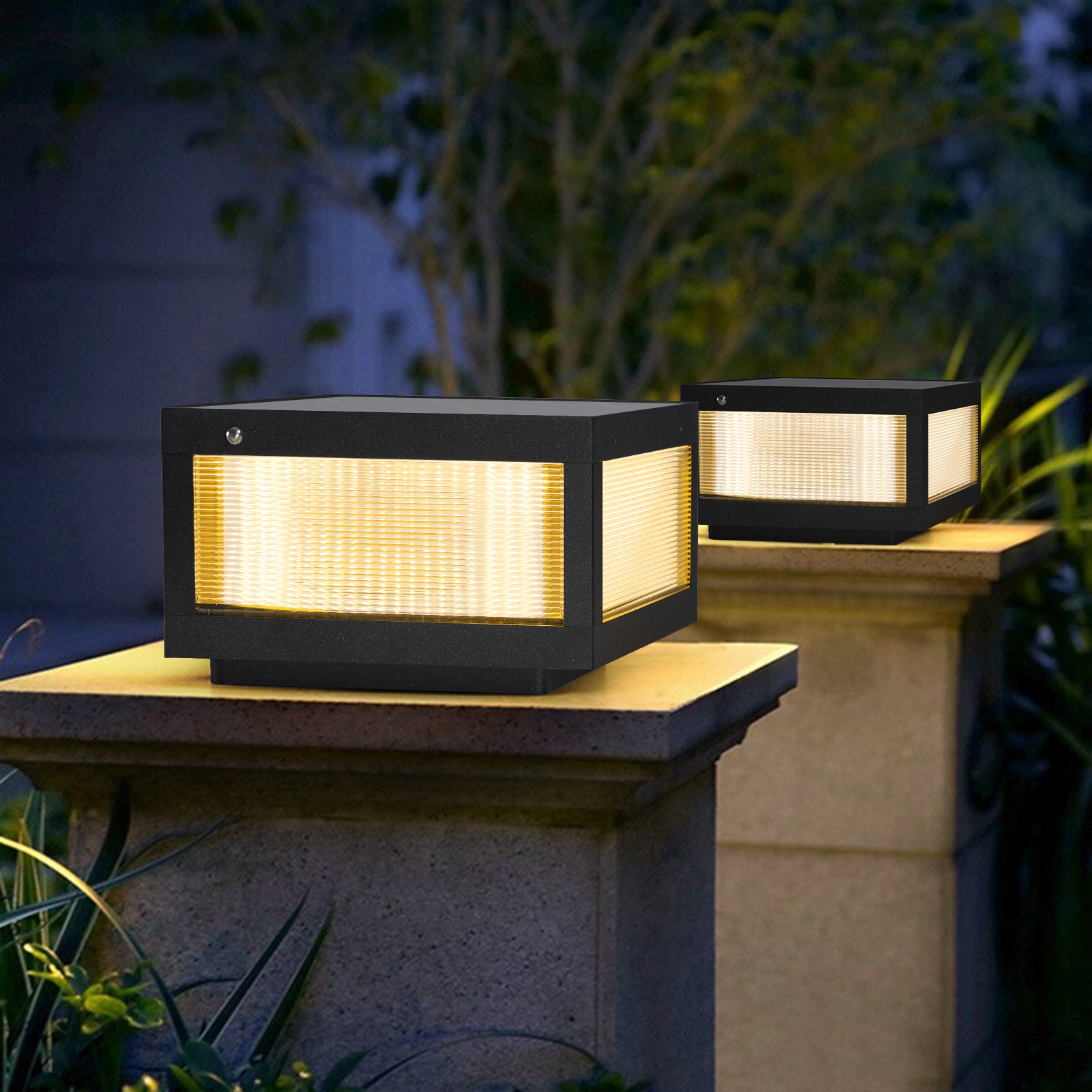 Solar Wall Lamp With Dimmable Led 2 Pack Black Aluminium