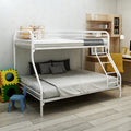 Twin Over Full Metal Bunk Bed, Heavy Duty Bunk Bed,Easy Assembly With Enhanced Upper Level Guardrail, White Box Spring Not Required Twin White Metal Bedroom Bunk Metal