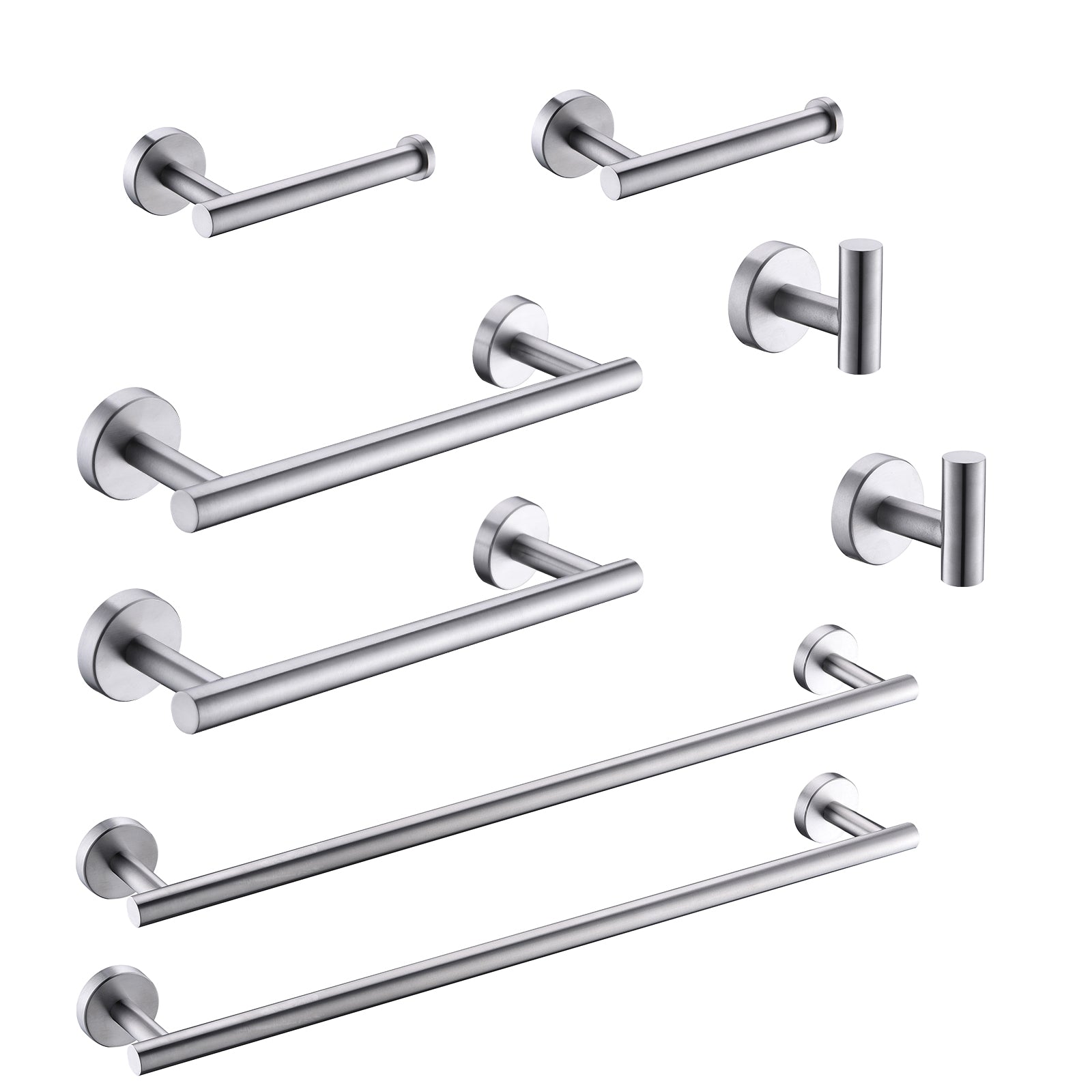 8 Pieces Brushed Nickel Bathroom Accessories Set, Stainless Steel Bathroom Hardware Set, Bath Towel Bar Set, Towel Racks For Bathroom Wall Mounted. Brushed Nickel Bathroom Classic,Industrial,Modern Stainless Steel