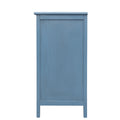 3 Drawer Cabinet,Natural Rattan,American Furniture,Suitable For Bedroom, Living Room, Study Blue Mdf